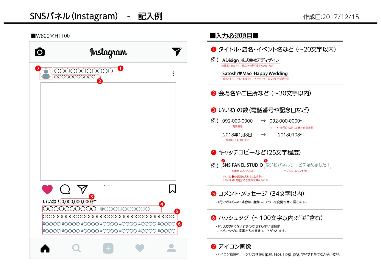 SNSパネル記入例