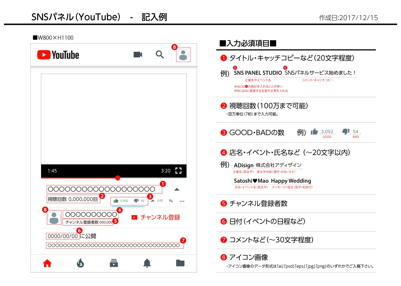 SNSパネル記入例