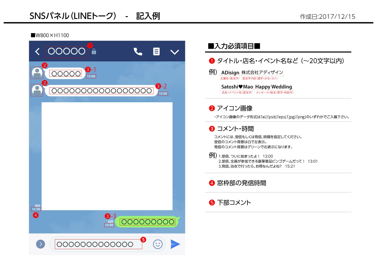 SNSパネル記入例
