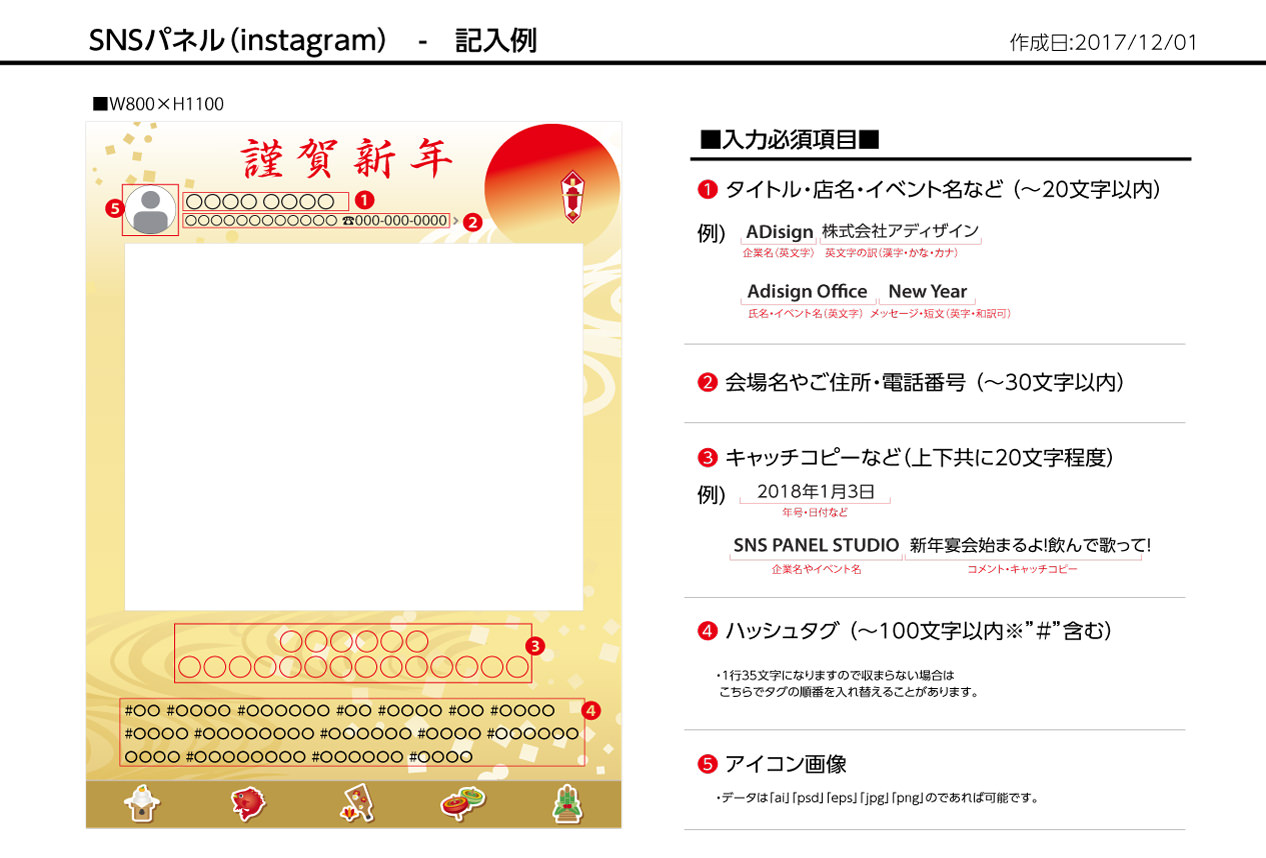 SNSパネル記入例