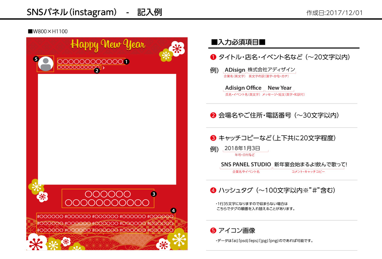 SNSパネル記入例