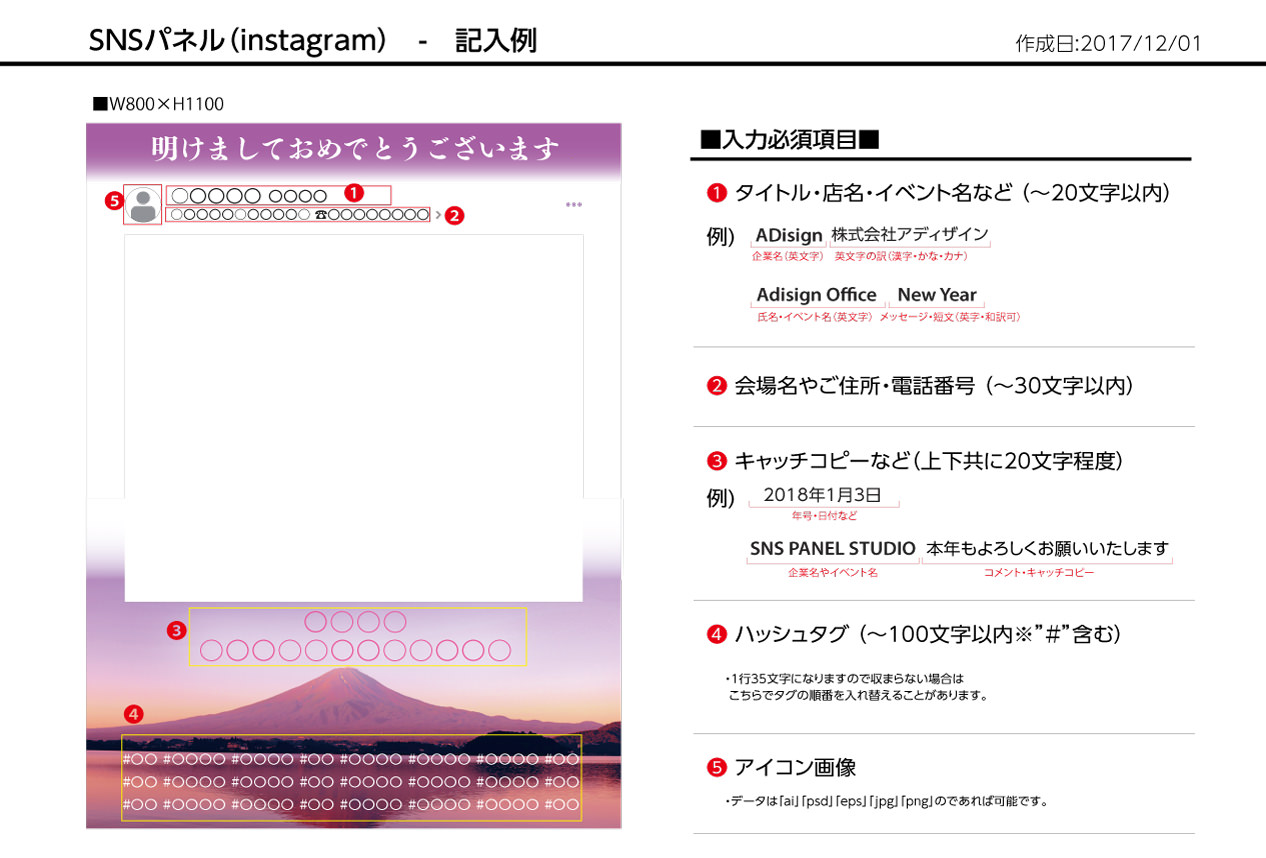 SNSパネル記入例