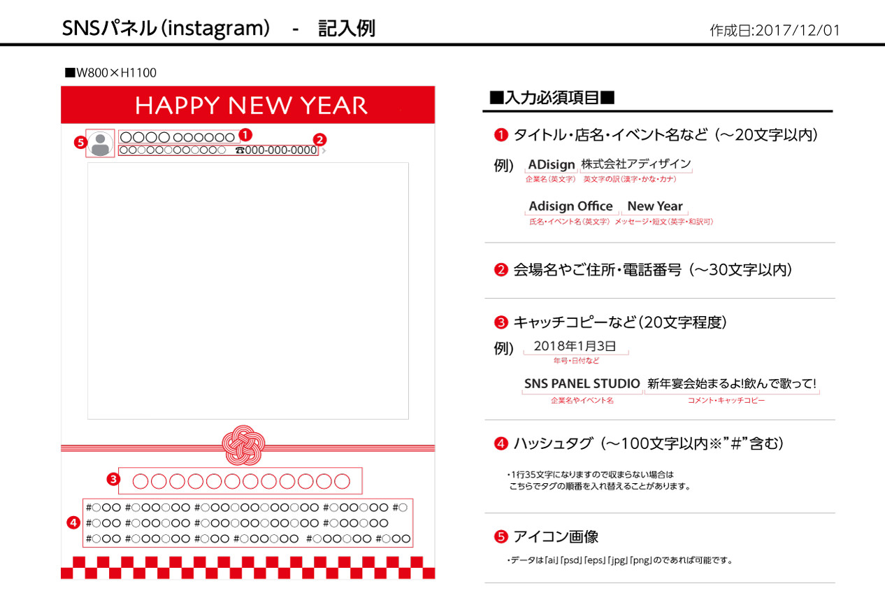 SNSパネル記入例