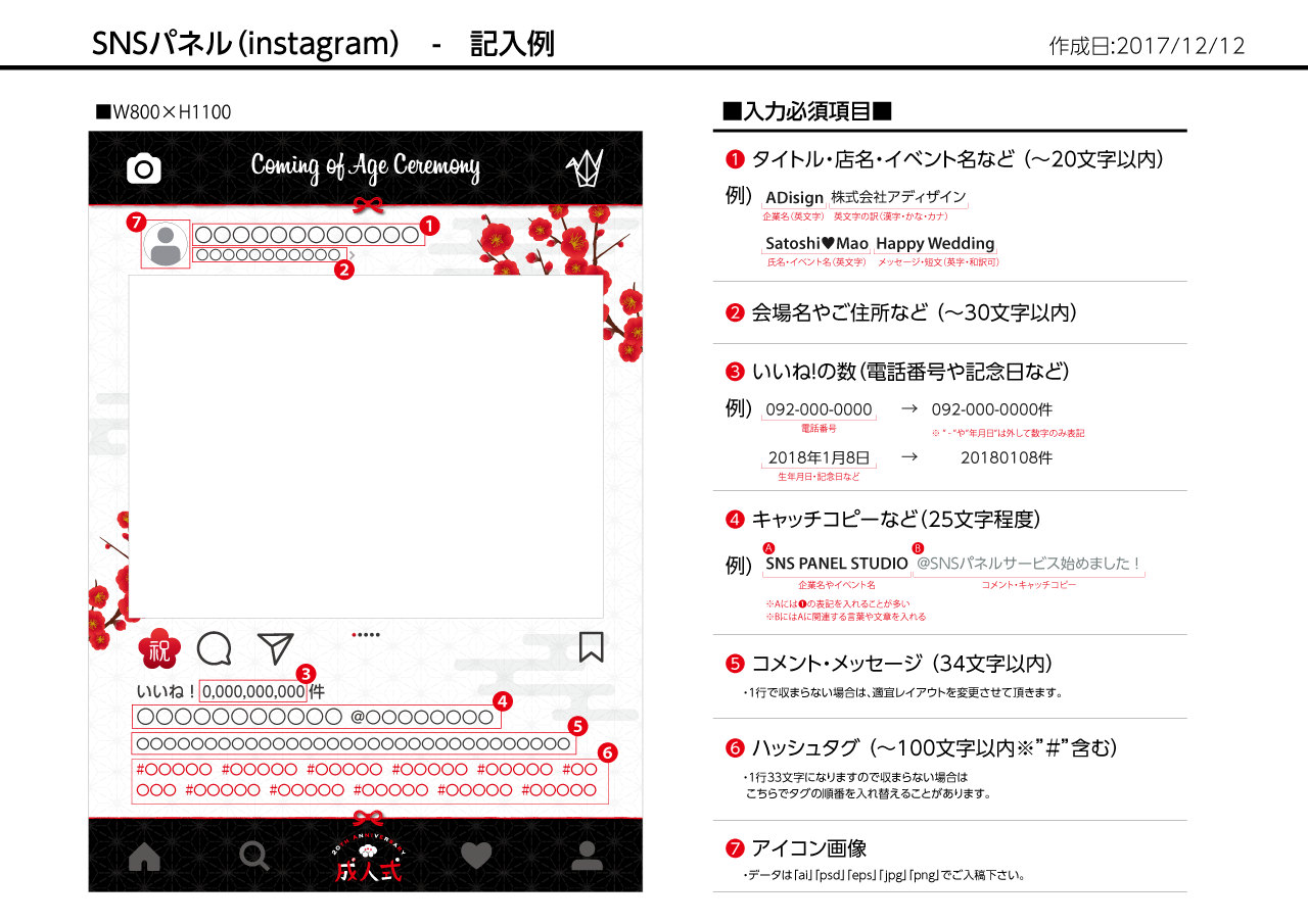 SNSパネル記入例