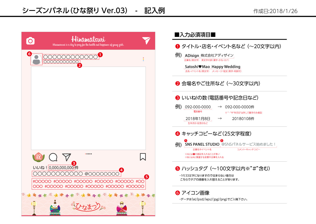 SNSパネル記入例