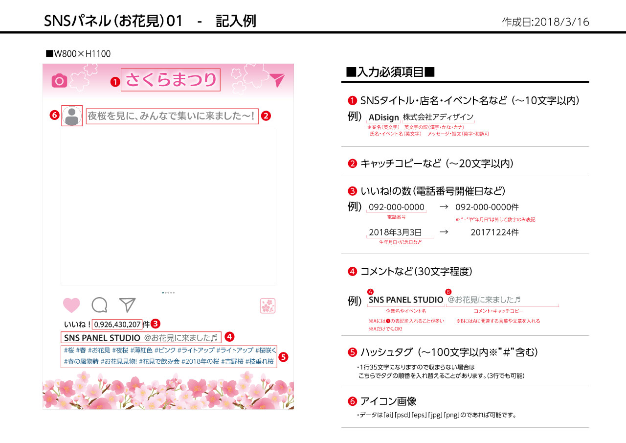 SNSパネル記入例