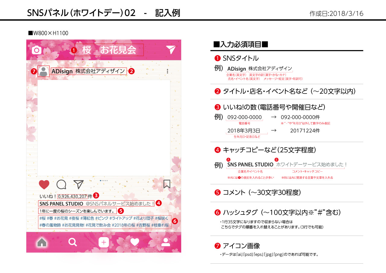 SNSパネル記入例