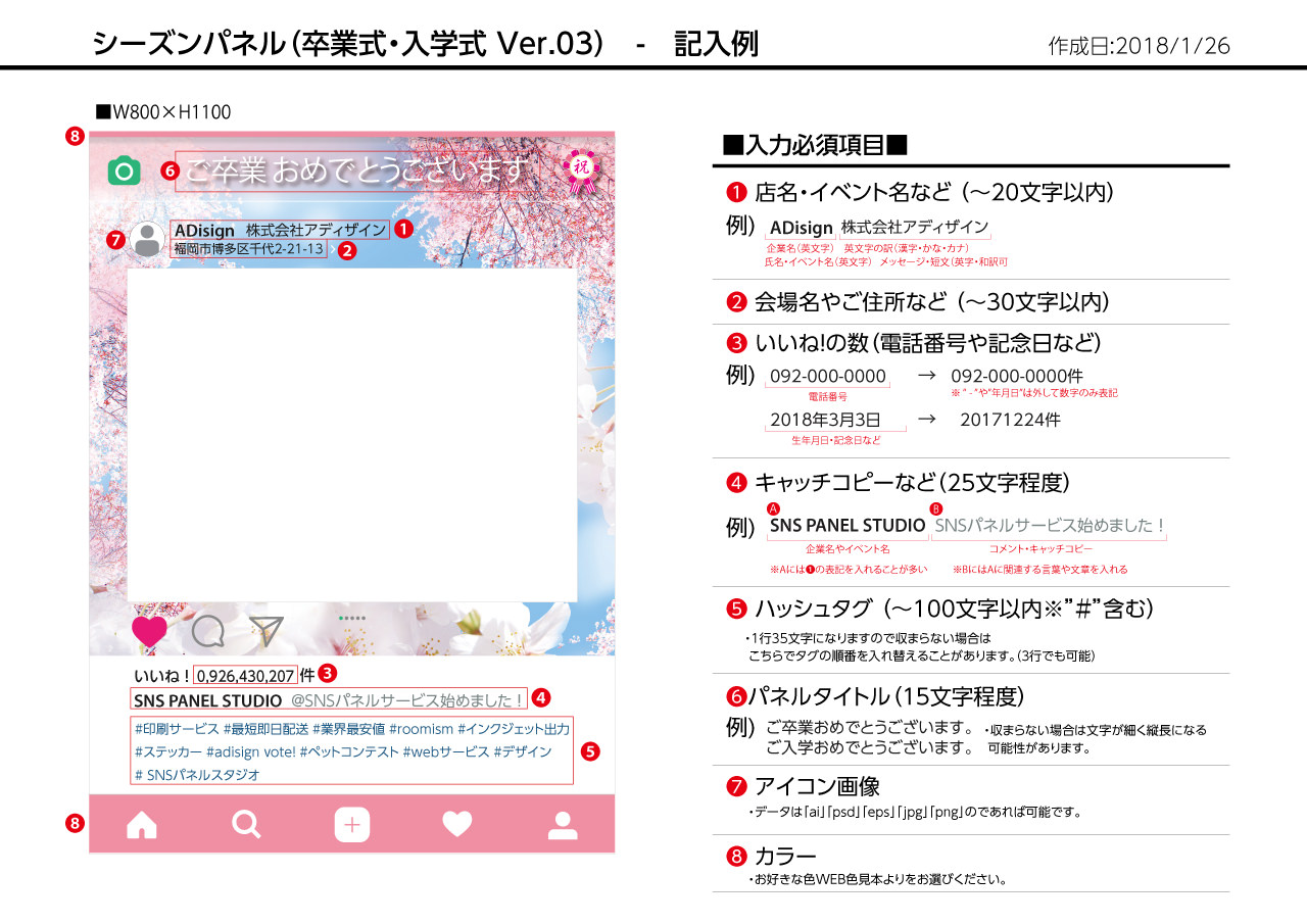 SNSパネル記入例