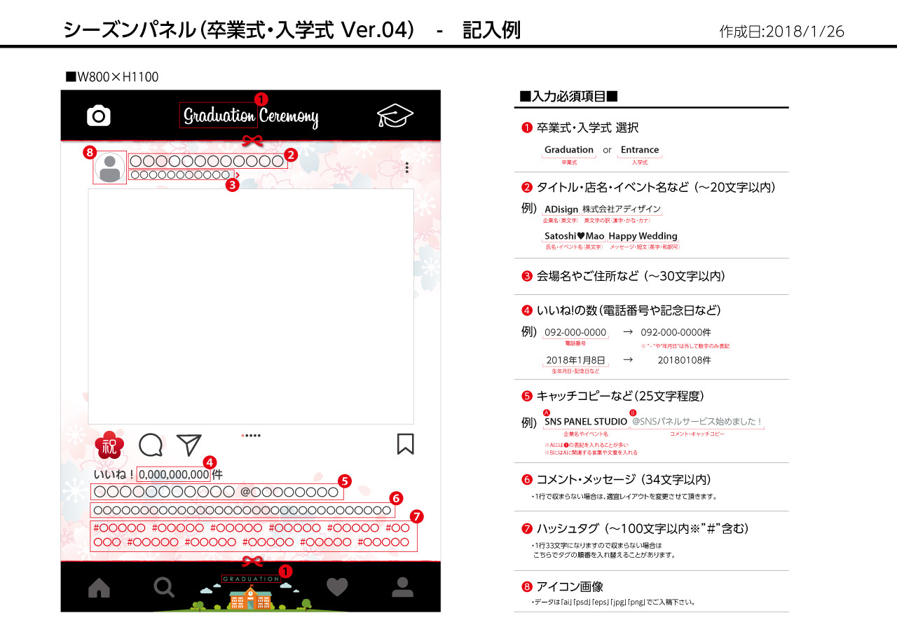 SNSパネル記入例